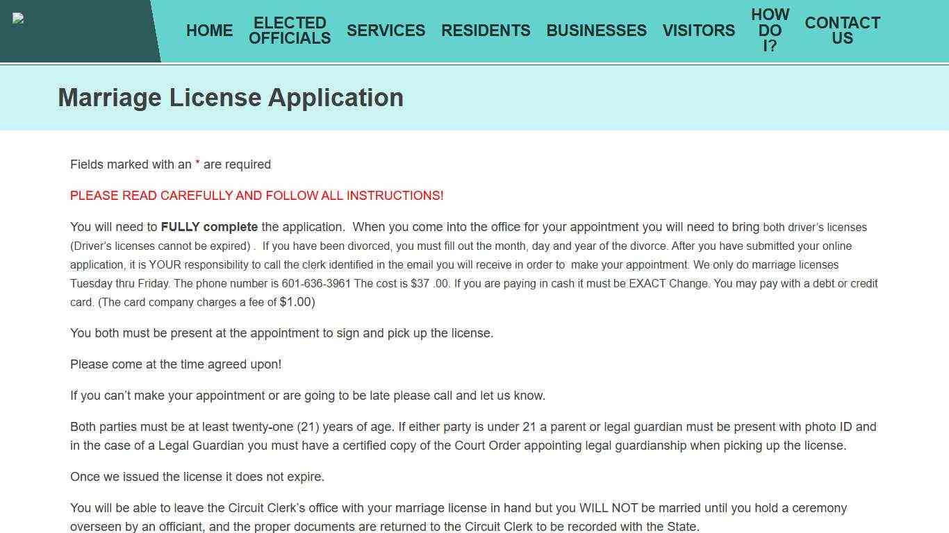 Marriage License Application - Warren County